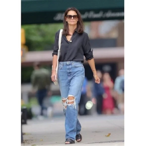 FIRM Khaite Kyle Portland Relaxed Distressed Jeans - Picture 3 of 14